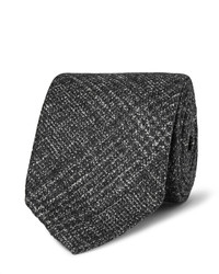 Cravate en laine à carreaux grise