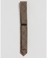 Cravate en laine à carreaux marron Asos
