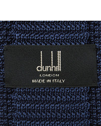 Cravate en laine á pois bleu marine Dunhill
