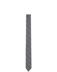 Cravate en laine à rayures horizontales grise