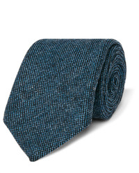 Cravate en laine bleu canard