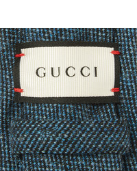 Cravate en laine bleu canard Gucci