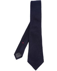 Cravate en laine bleu marine Brunello Cucinelli
