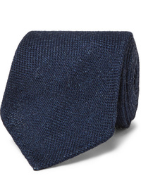 Cravate en laine bleu marine Drake's