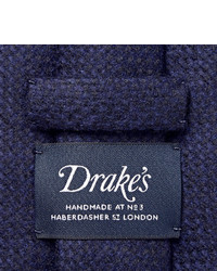 Cravate en laine bleu marine Drakes