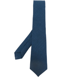 Cravate en laine bleue Kiton