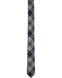 Cravate en laine écossaise gris foncé Thom Browne