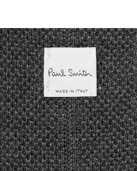 Cravate en laine en tricot gris foncé Paul Smith