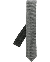 Cravate en laine en tricot grise Ermenegildo Zegna