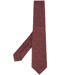 Cravate en laine imprimée rouge Kiton