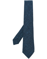 Cravate en laine tressée bleu marine Kiton