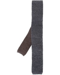 Cravate en laine tressée gris foncé