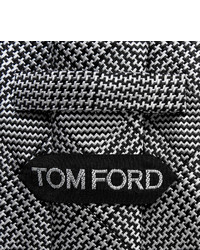 Cravate en pied-de-poule blanche et noire Tom Ford