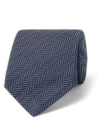 Cravate en soie à chevrons bleu marine Tom Ford