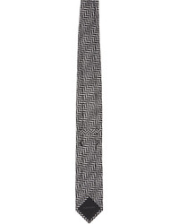 Cravate en soie à chevrons noire et blanche Tom Ford