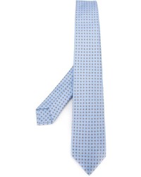 Cravate en soie à fleurs bleu clair Kiton