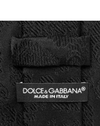 Cravate en soie à fleurs noire Dolce & Gabbana