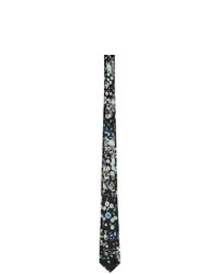 Cravate en soie à fleurs noire Givenchy