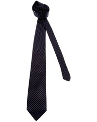 Cravate en soie á pois noire Dolce & Gabbana