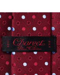 Cravate en soie á pois rouge Charvet