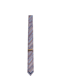 Cravate en soie à rayures horizontales bleu clair Paul Smith