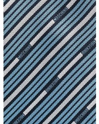 Cravate en soie à rayures horizontales bleu clair Moschino