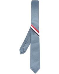 Cravate en soie à rayures horizontales bleu clair Thom Browne