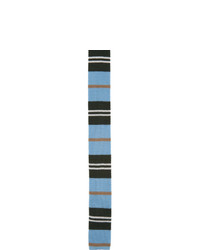 Cravate en soie à rayures horizontales bleu marine Burberry