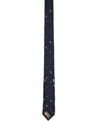 Cravate en soie à rayures horizontales bleu marine Thom Browne