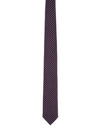 Cravate en soie à rayures horizontales bordeaux Zegna