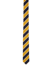 Cravate en soie à rayures horizontales jaune Thom Browne