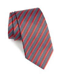 Cravate en soie à rayures horizontales multicolore