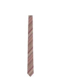 Cravate en soie à rayures horizontales multicolore Paul Smith