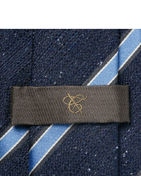 Cravate en soie à rayures verticales bleu marine Canali