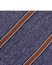 Cravate en soie à rayures verticales bleue Canali