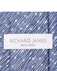 Cravate en soie à rayures verticales bleue Richard James