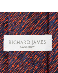 Cravate en soie à rayures verticales rouge Richard James