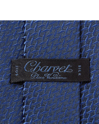 Cravate en soie argentée Charvet