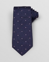 Cravate en soie bleu marine et blanc