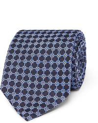 Cravate en soie bleu marine Dunhill
