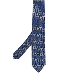 Cravate en soie bleu marine Ermenegildo Zegna