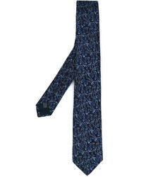 Cravate en soie bleu marine Lanvin