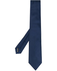 Cravate en soie bleu marine Salvatore Ferragamo