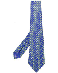 Cravate en soie bleue Bulgari