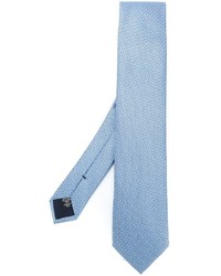 Cravate en soie brodée bleu clair Ermenegildo Zegna