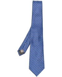 Cravate en soie brodée bleue Canali