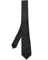 Cravate en soie brodée noire Moschino