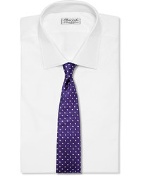 Cravate en soie brodée violette Turnbull & Asser