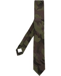 Cravate en soie camouflage olive