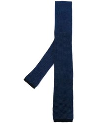Cravate en soie en tricot bleu marine Eleventy